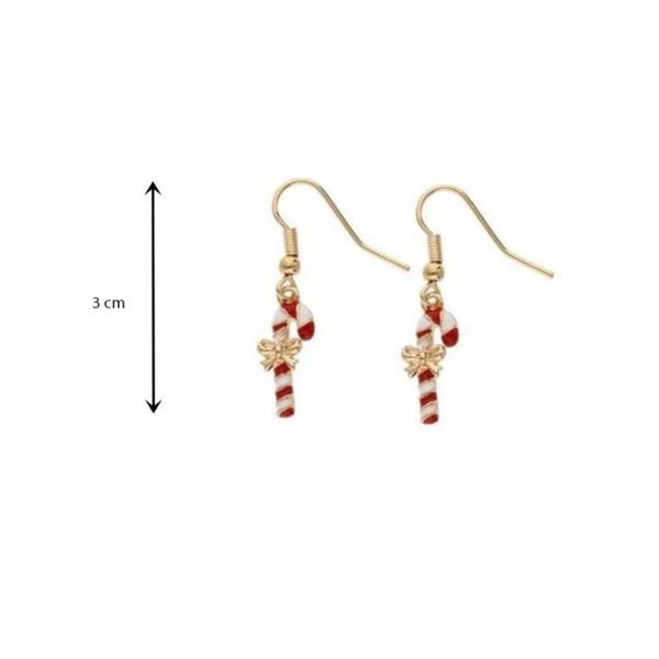 گوشواره آویز آبنباتی طرح کریسمسی - Gosh - 042