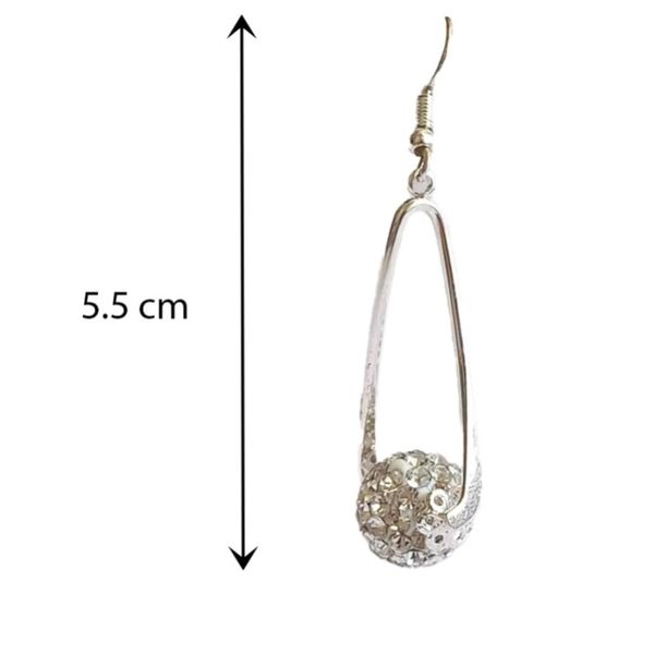 گوشواره آویز نگینی توپی - Gosh - 043