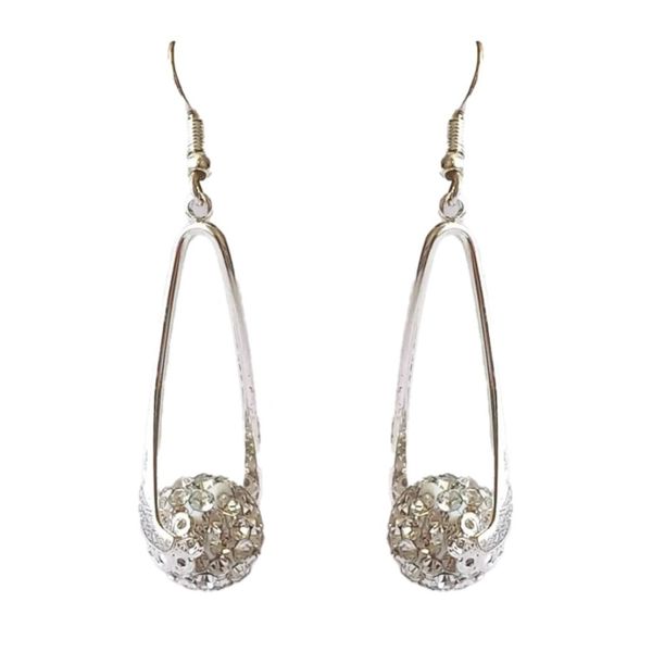 گوشواره آویز نگینی توپی - Gosh - 043