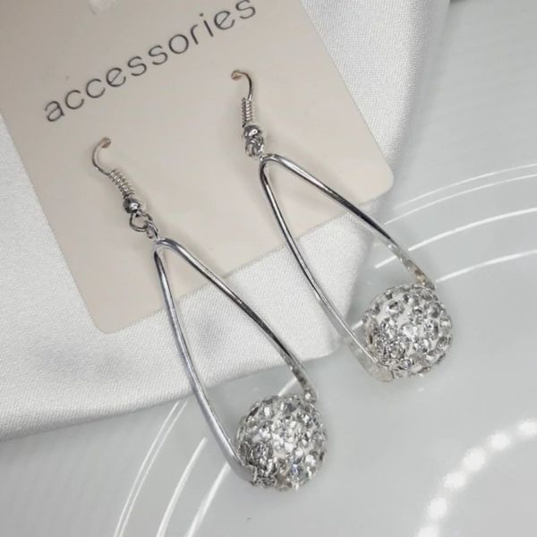 گوشواره آویز نگینی توپی - Gosh - 043