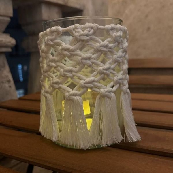 جاشمعی شیشه ای مکرومه