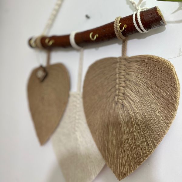 جاکلیدی سه برگ مکرومه طرح نورا