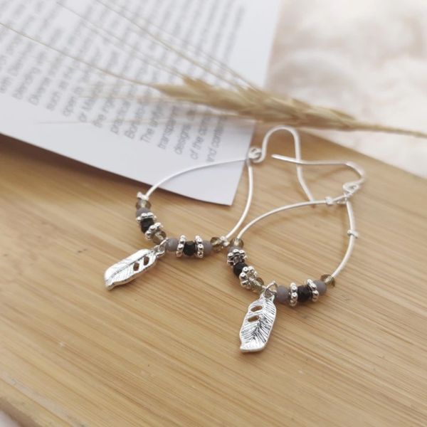 گوشواره آویز طرح پر - Gosh - 047