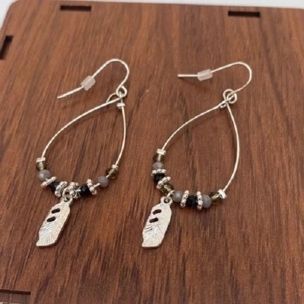 گوشواره آویز طرح پر - Gosh - 047