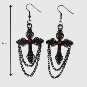 خرید انلاین گوشواره اویز صلیب طرح هالووین - Gosh - 048