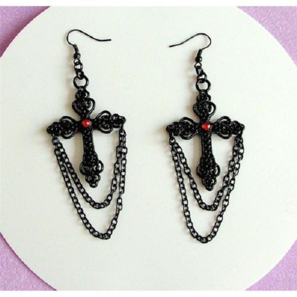 مشخصات گوشواره اویز صلیب طرح هالووین - Gosh - 048