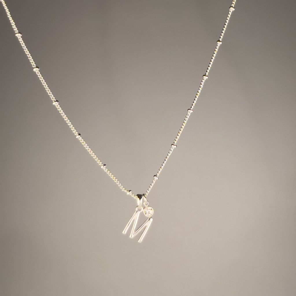 خرید آنلاین گردنبند با پلاک حرف ام - Gardan - 002