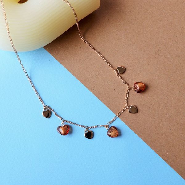 گردنبند سنگ ریز مدل قلب - Gardan - 003