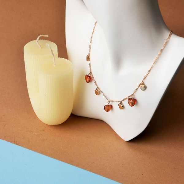 گردنبند سنگ ریز مدل قلب - Gardan - 003