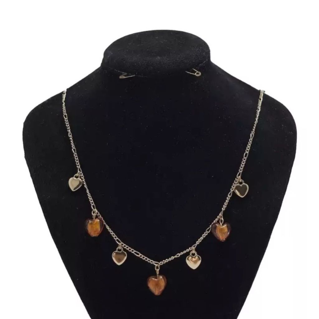 قیمت ارزان گردنبند سنگ ریز مدل قلب - Gardan - 003