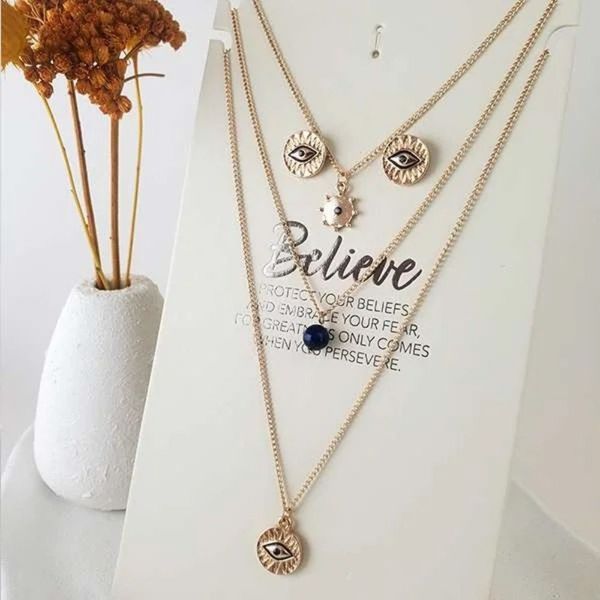 ست زنجیر سه ردیفه طرح چشم نظر - Set - 001