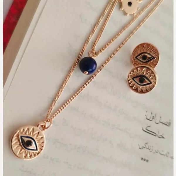 ست زنجیر سه ردیفه طرح چشم نظر - Set - 001
