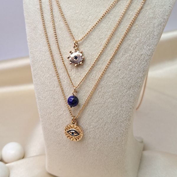 ست زنجیر سه ردیفه طرح چشم نظر - Set - 001