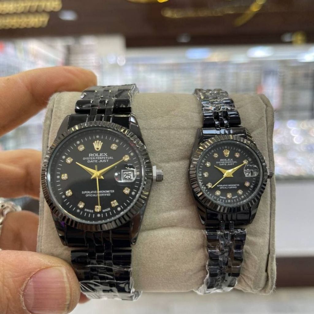 فروش اینترنتی ⏳ ست ساعت رولکس – بند استیل مشکی