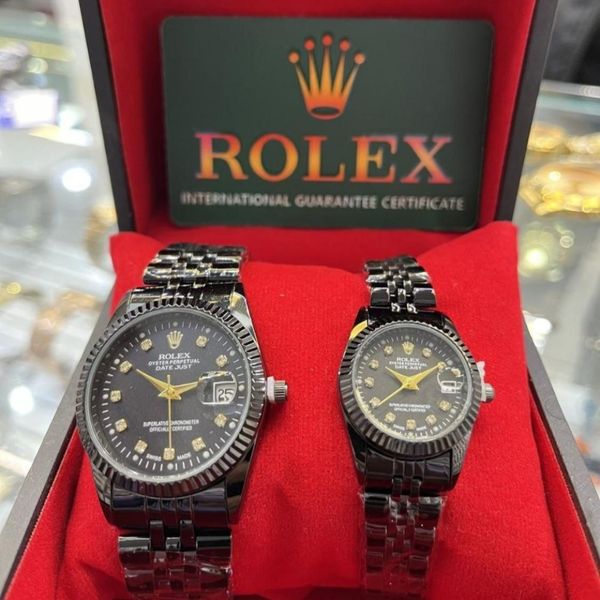 ⏳ ست ساعت رولکس – بند استیل مشکی