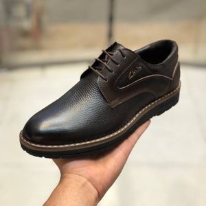 خرید انلاین کفش چرم مردانه بندی مدل بانکوک رنگ سوخته
