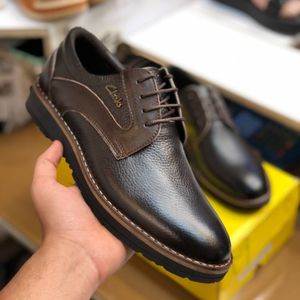 خرید اینترنتی کفش چرم مردانه بندی مدل بانکوک رنگ سوخته