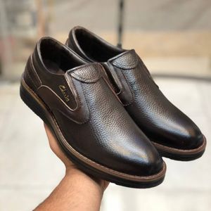 مشخصات کفش چرم مردانه بی بند مدل بانکوک رنگ قهوه ای