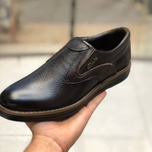 فروش اینترنتی کفش چرم مردانه بی بند مدل بانکوک رنگ قهوه ای