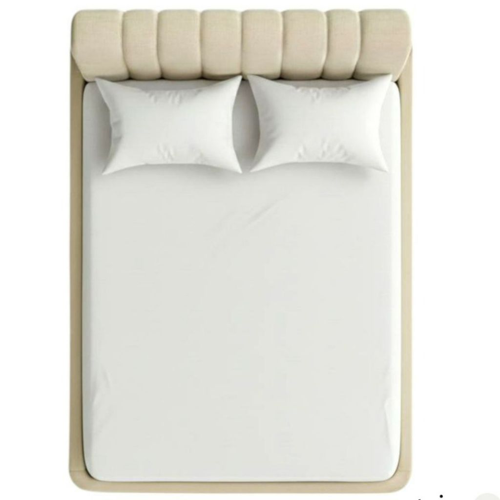 خرید اینترنتی روتختی کشدار دونفره عرض 160 تترون ساده (رنگ سفید)