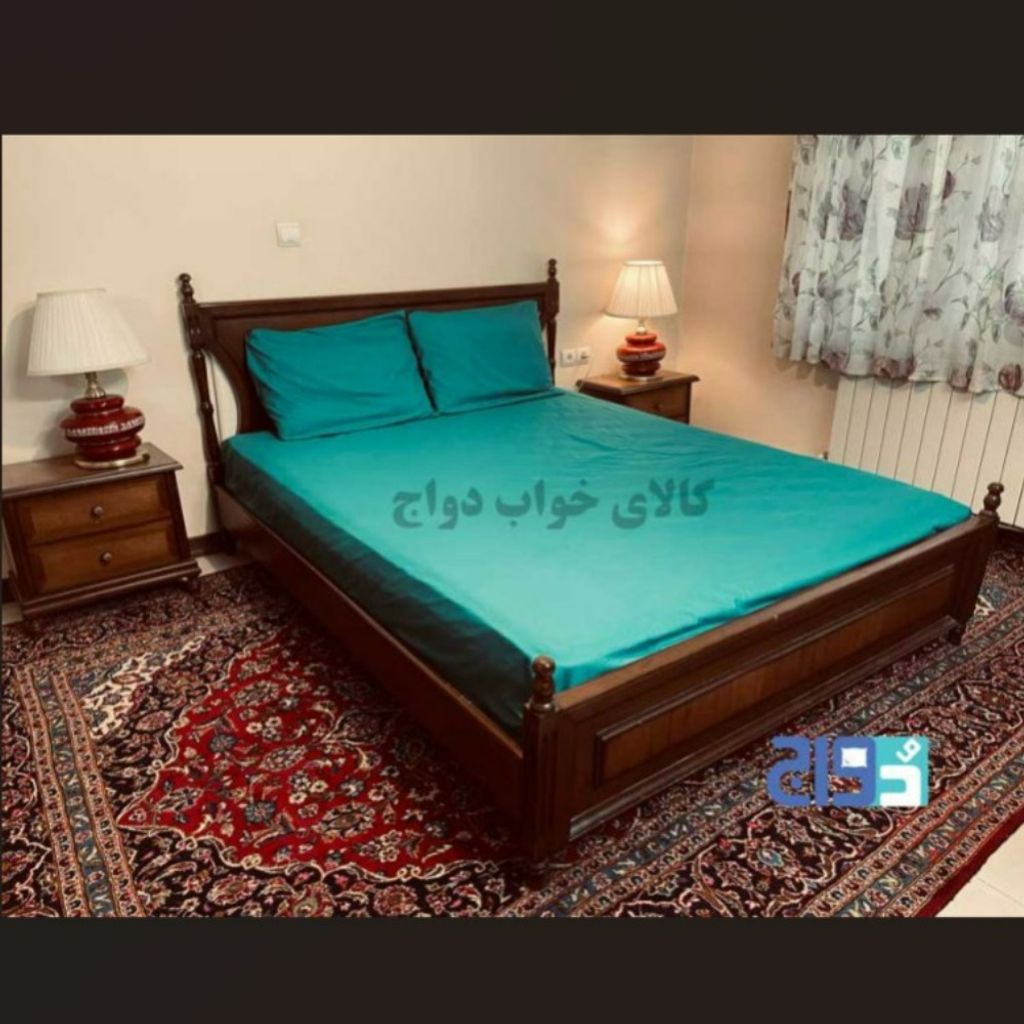 فروش اینترنتی روتختی دونفره عرض 160 کشدار تترون ساده (رنگ سبز)