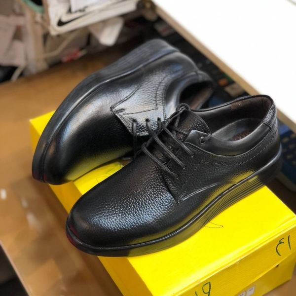 کفش چرم مردانه بندی مدل کاج رنگ مشکی