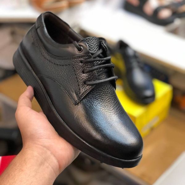 کفش چرم مردانه بندی مدل کاج رنگ مشکی