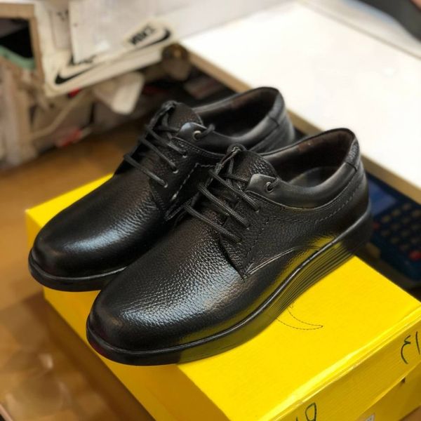 کفش چرم مردانه بندی مدل کاج رنگ مشکی