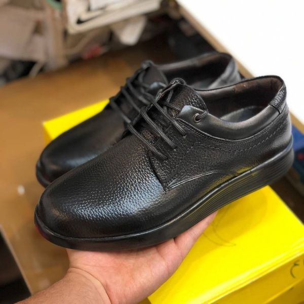 کفش چرم مردانه بندی مدل کاج رنگ مشکی