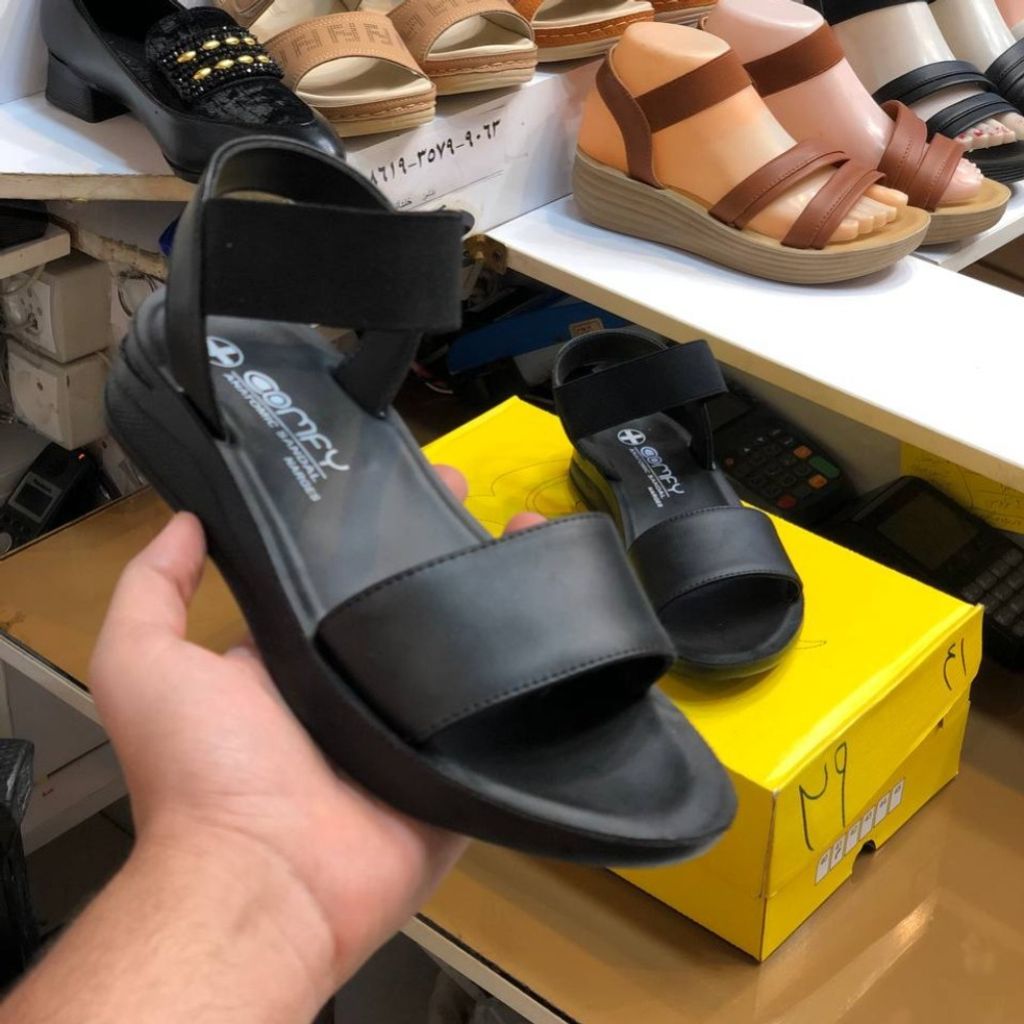 مشخصات صندل دخترانه کشی تزریق مدل کافی رنگ مشکی