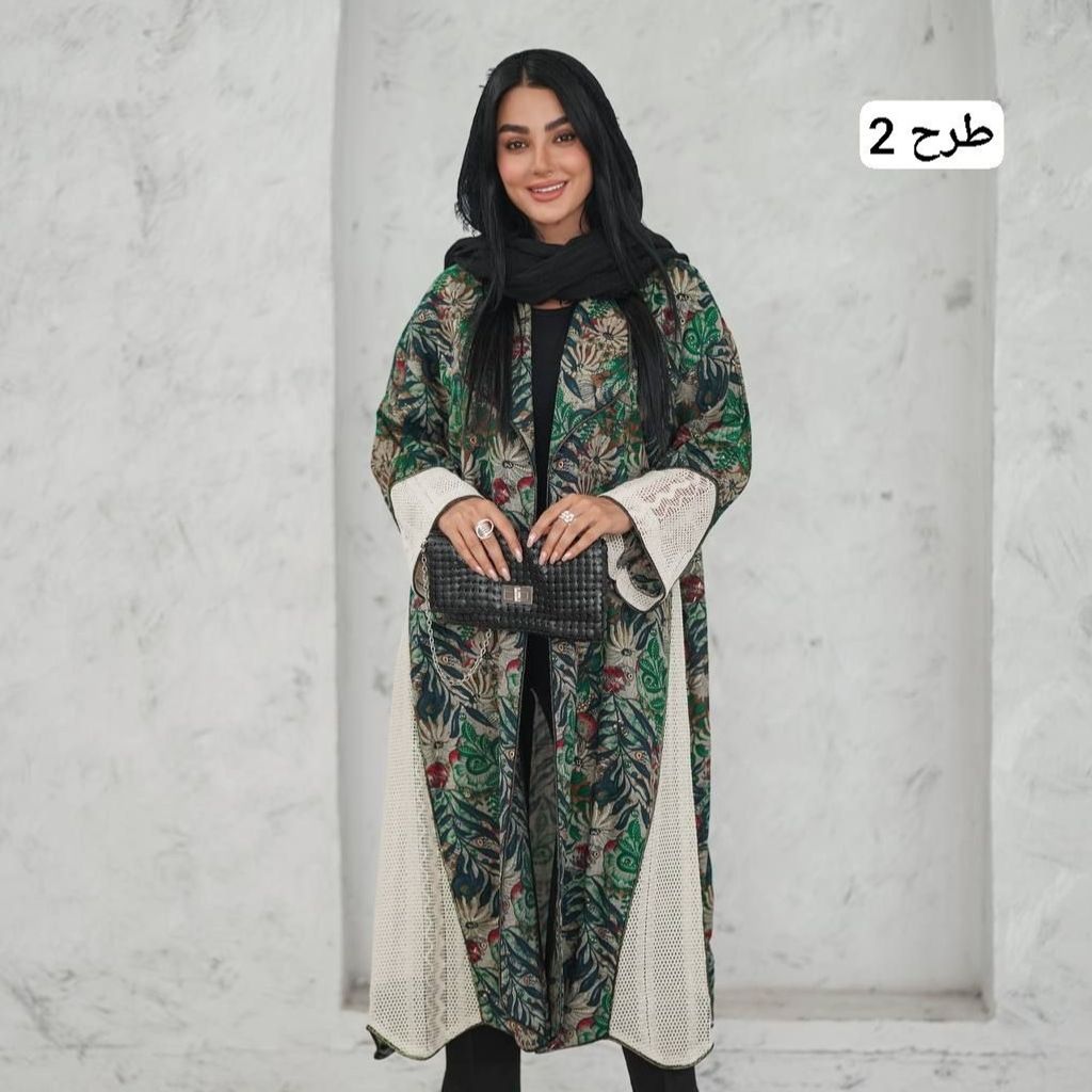 خرید اینترنتی مانتو بلند عبایی باتیک‌ هندی اعلا