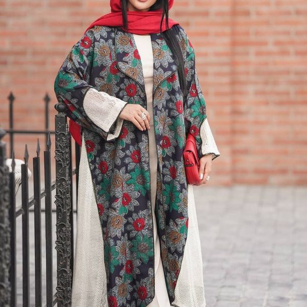 مانتو بلند عبایی باتیک‌ هندی اعلا