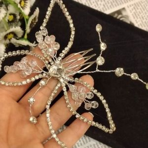 خرید اینترنتی ریسه مو و شنیون مو کریستالی مرواریدی