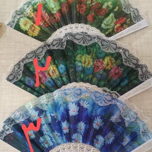 خرید اینترنتی بادبزن طرحدار سفید