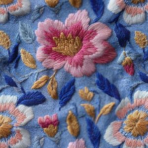 پارچه مخمل روبالشی پارچه باما طرح سه بعدی گل قدیمی کد 5014223