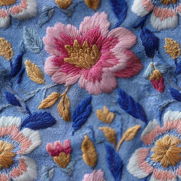 پارچه مخمل روبالشی پارچه باما طرح سه بعدی گل قدیمی کد 5014223