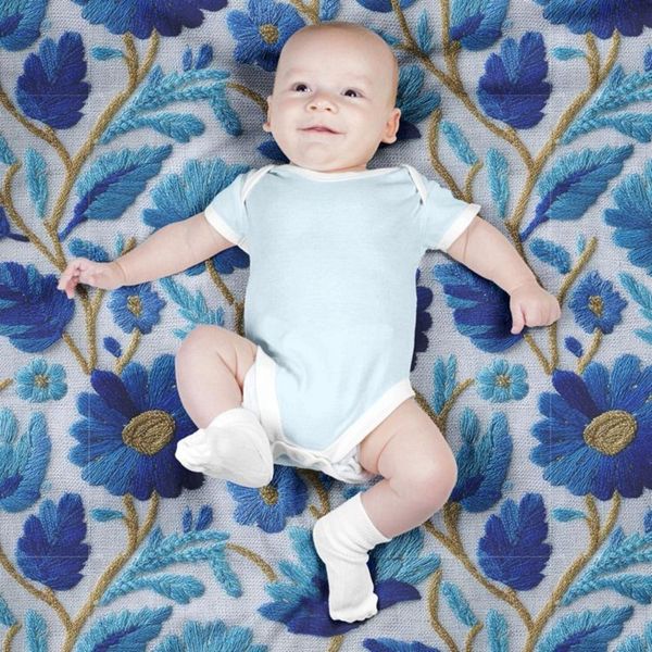 پارچه مخمل روبالشی پارچه باما طرح سه بعدی گل قدیمی کد 5014224