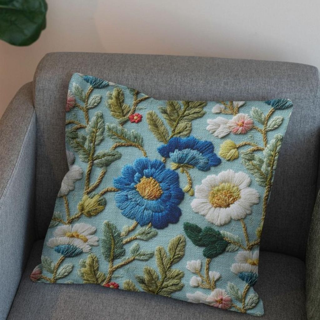 خرید آنلاین پارچه مخمل روبالشی پارچه باما طرح سه بعدی گل خاطره کد 5014226