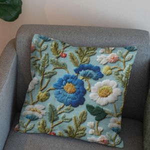 خرید آنلاین پارچه مخمل روبالشی پارچه باما طرح سه بعدی گل خاطره کد 5014226