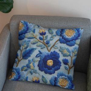 قیمت ارزان پارچه مخمل روبالشی پارچه باما طرح سه بعدی گل خاطره کد 5014227