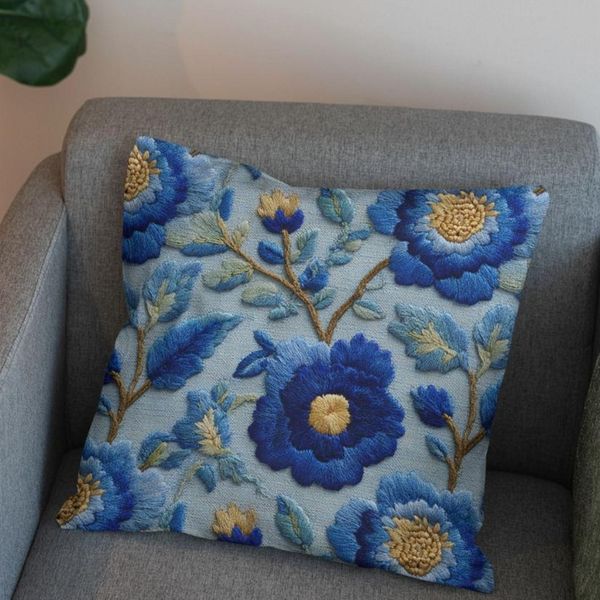 پارچه مخمل روبالشی پارچه باما طرح سه بعدی گل خاطره کد 5014227