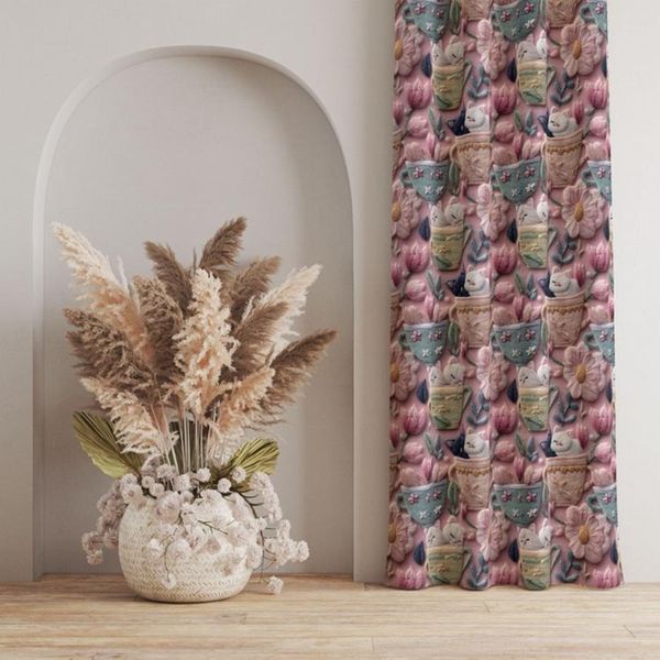 پارچه مخمل روبالشی پارچه باما طرح سه بعدی گربه کیوت کد 5014229