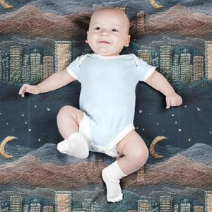 پارچه مخمل روبالشی پارچه باما طرح سه بعدی طبیعت شب کد 5014236