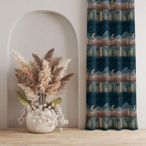 خرید آنلاین پارچه مخمل روبالشی پارچه باما طرح سه بعدی طبیعت شب کد 5014236