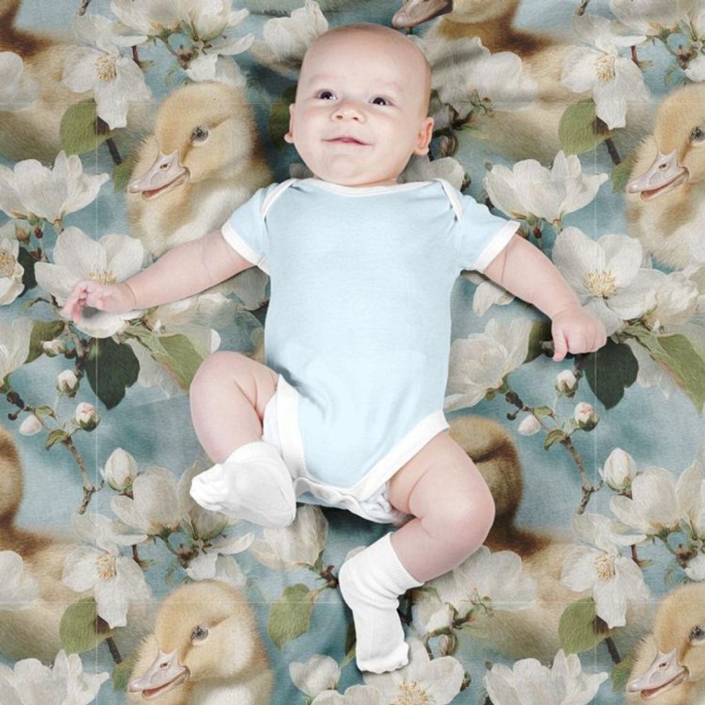 خرید اینترنتی پارچه مخمل روبالشی پارچه باما طرح سه بعدی اردک کیوت کد 5014239