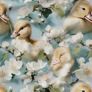 پارچه مخمل روبالشی پارچه باما طرح سه بعدی اردک کیوت کد 5014239