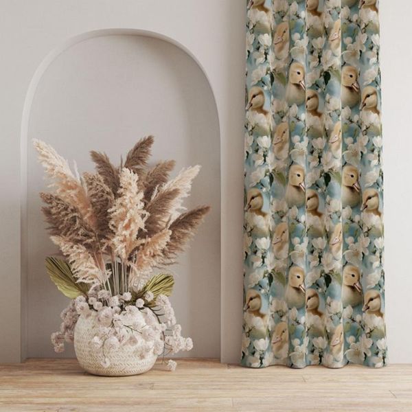 پارچه مخمل روبالشی پارچه باما طرح سه بعدی اردک کیوت کد 5014239