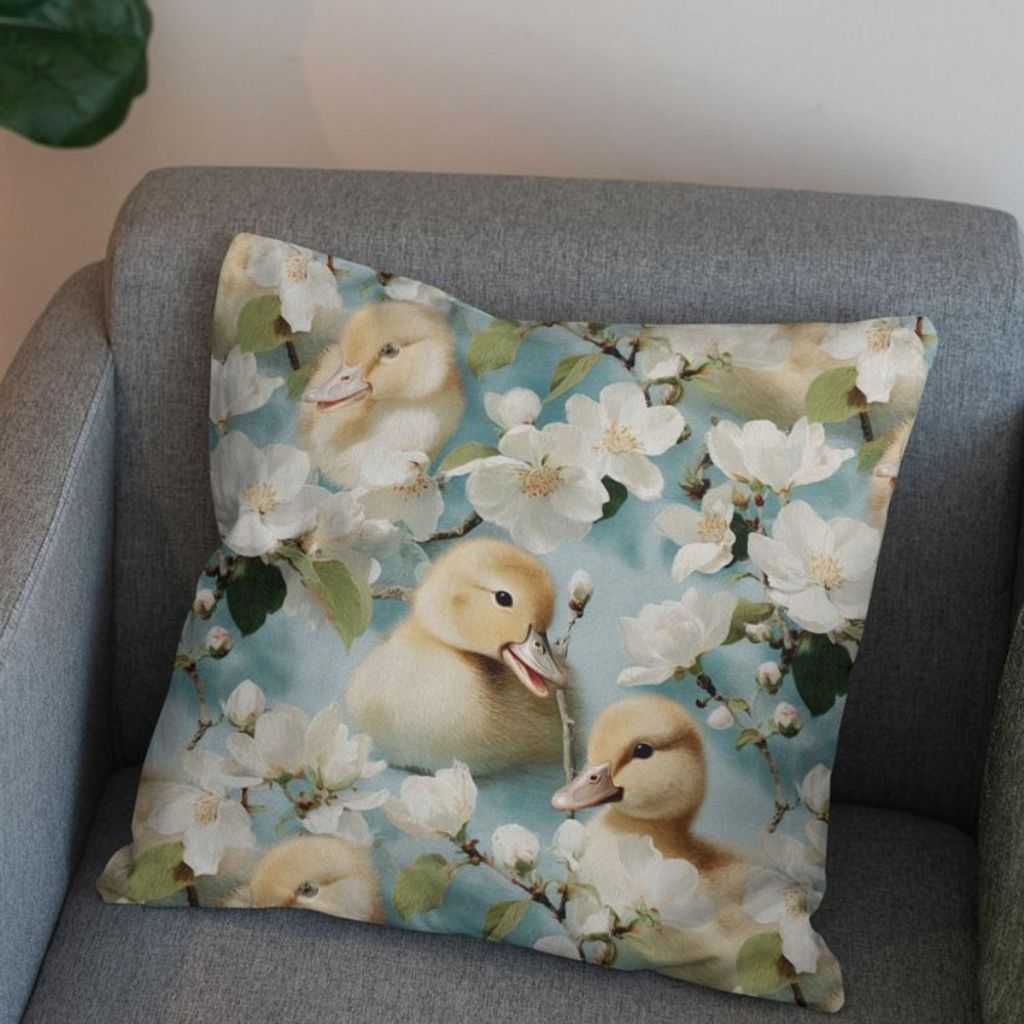 مشخصات پارچه مخمل روبالشی پارچه باما طرح سه بعدی اردک کیوت کد 5014239