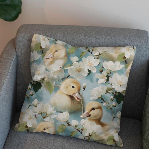 پارچه مخمل روبالشی پارچه باما طرح سه بعدی اردک کیوت کد 5014239