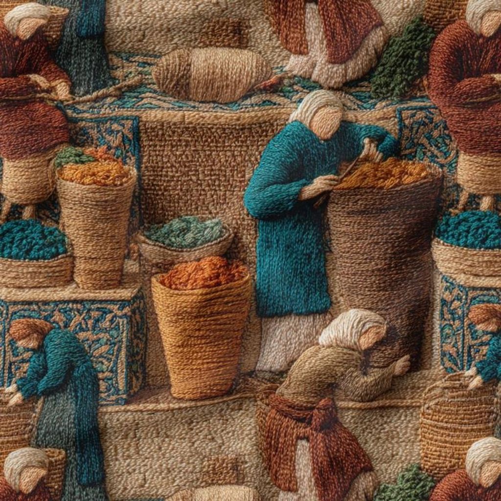 فروش اینترنتی پارچه مخمل روبالشی پارچه باما طرح سه بعدی نوستالژی بازار کد 5014243